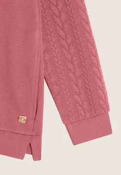 Freddy Felpa donna comfort con zip e cappuccio e maniche a trecce-Donna Felpe