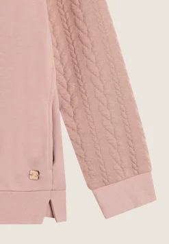 Freddy Felpa donna comfort con zip e cappuccio e maniche a trecce-Donna Felpe