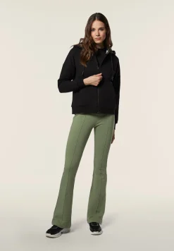 Freddy Felpa donna comfort con zip e cappuccio con interno maculato-Donna Fitness|Felpe