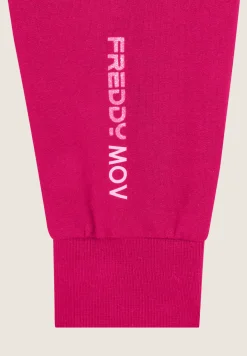 Freddy Felpa donna comfort con zip e cappuccio con interno maculato-Donna Fitness|Felpe
