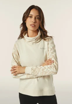 Freddy Felpa donna comfort fit con collo alto e maniche fantasia floreale-Donna Pilates|Ginnastica