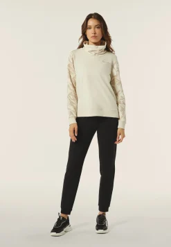 Freddy Felpa donna comfort fit con collo alto e maniche fantasia floreale-Donna Pilates|Ginnastica