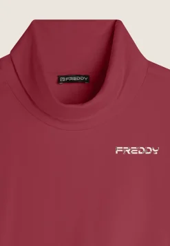 Freddy Felpa donna comfort fit con collo alto e maniche fantasia floreale-Donna Pilates|Ginnastica