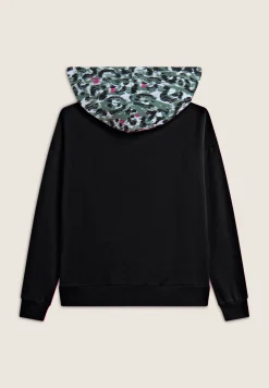 Freddy Felpa donna comfort fit con cappuccio maculato-Donna Fitness|Felpe