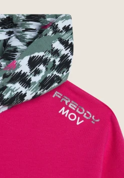 Freddy Felpa donna comfort fit con cappuccio maculato-Donna Fitness|Felpe