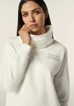 Freddy Felpa donna comfort fit con collo a tubo-Donna Ginnastica|Felpe