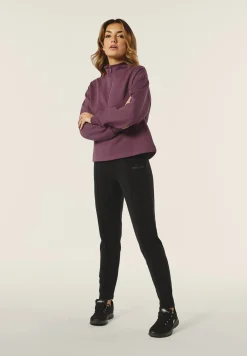 Freddy Felpa donna comfort fit chiusura mezza zip e collo alto-Donna Felpe