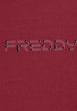 Freddy Felpa donna comfort fit zip e collo alto con interno floreale-Donna Ginnastica|Felpe