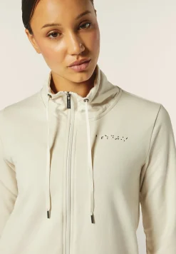 Freddy Felpa donna comfort fit zip e collo alto con interno floreale-Donna Ginnastica|Felpe