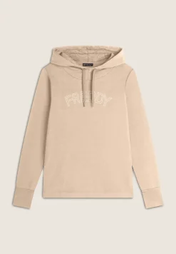 Freddy Felpa donna con cappuccio stampa paislely e logo con borchie-Donna Ginnastica|Felpe