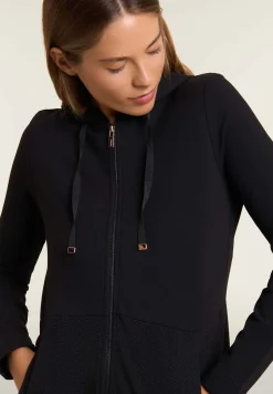 Freddy Felpa donna con cappuccio e inserti micro-trecce-Donna Felpe