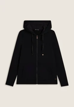 Freddy Felpa donna con cappuccio e inserti micro-trecce-Donna Felpe