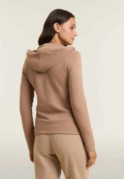 Freddy Felpa donna con cappuccio e inserti micro-trecce-Donna Felpe