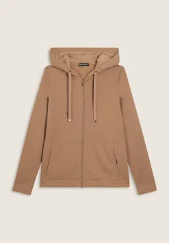 Freddy Felpa donna con cappuccio e inserti micro-trecce-Donna Felpe