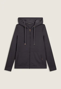 Freddy Felpa donna con cappuccio e inserti micro-trecce-Donna Felpe