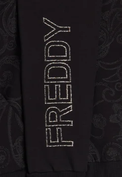 Freddy Felpa donna con cappuccio e busto fantasia paisley all-over-Donna Ginnastica|Felpe