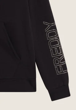 Freddy Felpa donna con cappuccio fantasia paisley e chiusura zip-Donna Ginnastica|Felpe