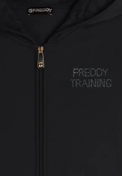 Freddy Felpa donna con zip e cappuccio con interno fantasia paisley-Donna Ginnastica|Felpe