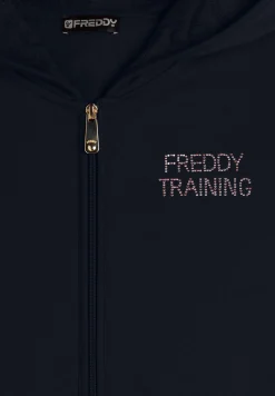 Freddy Felpa donna con zip e cappuccio con interno fantasia paisley-Donna Ginnastica|Felpe