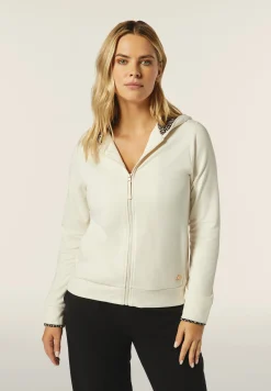 Freddy Felpa donna con zip e cappuccio con interno leopardato-Donna Felpe