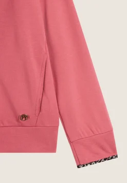 Freddy Felpa donna con zip e cappuccio con interno leopardato-Donna Felpe
