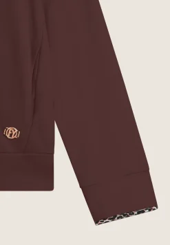 Freddy Felpa donna con zip e cappuccio con interno leopardato-Donna Felpe
