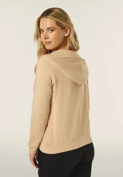 Freddy Felpa donna con zip e cappuccio in modal con inserti tricot-Donna Felpe