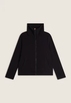 Freddy Felpa donna con zip e collo alto in viscosa ottoman cannetè-Donna Felpe