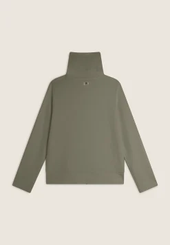 Freddy Felpa donna con zip e collo alto in viscosa ottoman cannetè-Donna Felpe