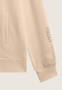 Freddy Felpa donna con zip e collo alto con interno paisley-Donna Felpe|Ginnastica