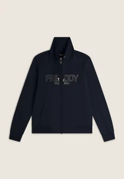 Freddy Felpa donna con zip e collo alto in costina-Donna Ginnastica|Felpe