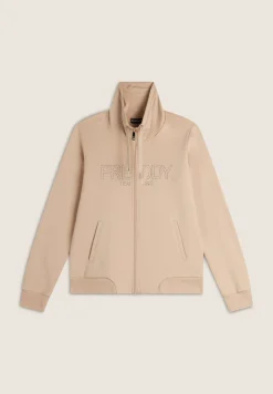 Freddy Felpa donna con zip e collo alto in costina-Donna Ginnastica|Felpe