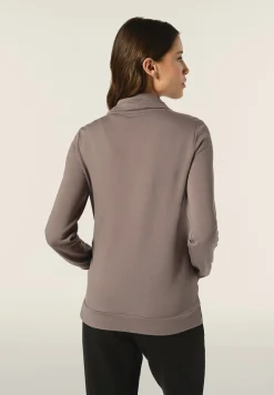 Freddy Felpa donna con zip e collo alto in felpa di viscosa-Donna Ginnastica|Felpe