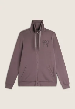 Freddy Felpa donna con zip e collo alto in felpa di viscosa-Donna Ginnastica|Felpe