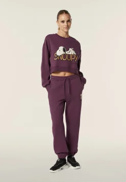 Freddy Felpa donna corta comfort fit con grande stampa Snoopy-Donna Felpe