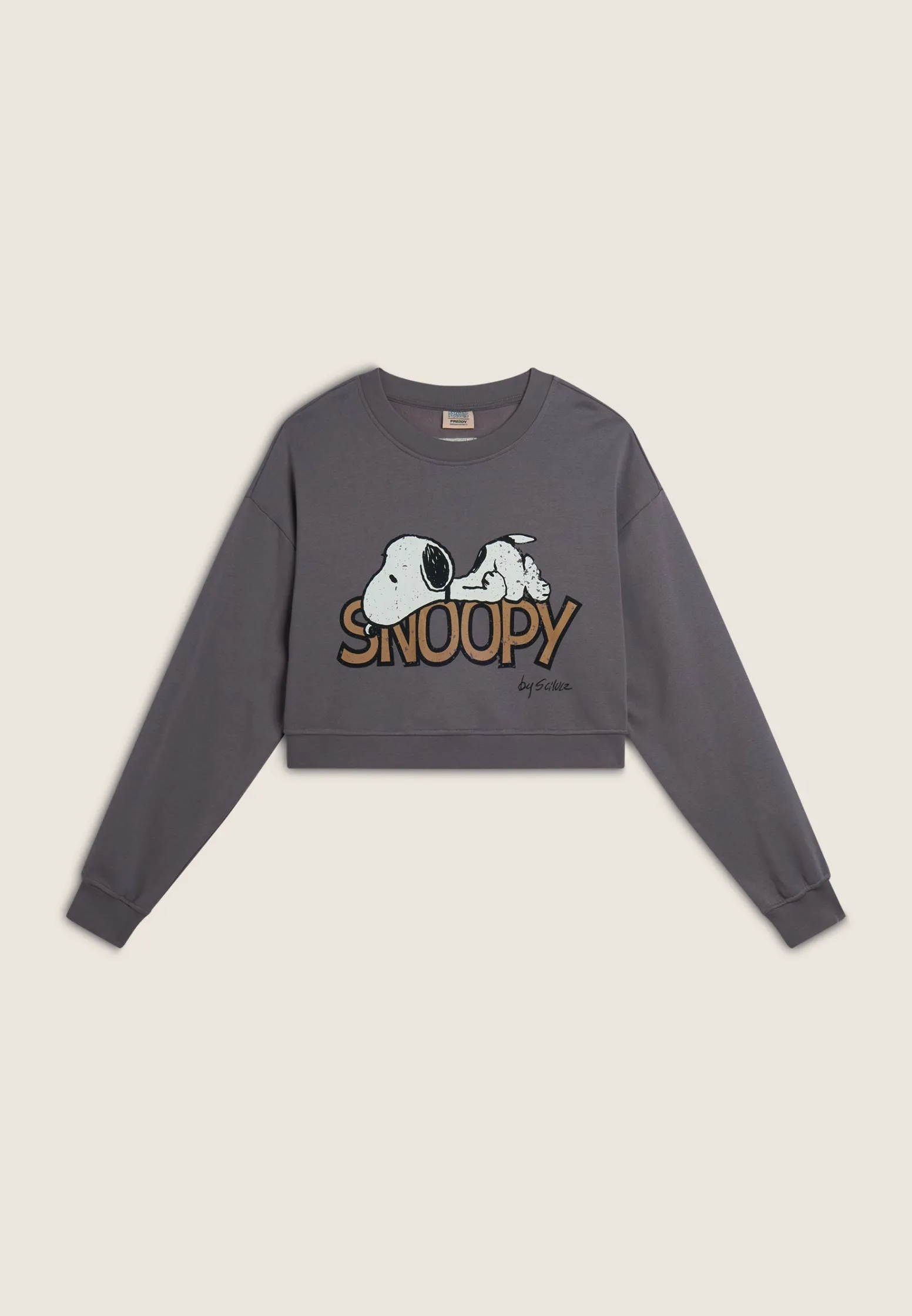 Freddy Felpa donna corta comfort fit con grande stampa Snoopy-Donna Felpe