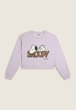 Freddy Felpa donna corta comfort fit con grande stampa Snoopy-Donna Felpe