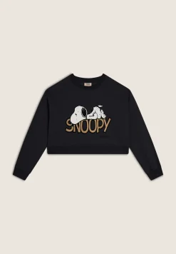 Freddy Felpa donna corta comfort fit con grande stampa Snoopy-Donna Felpe