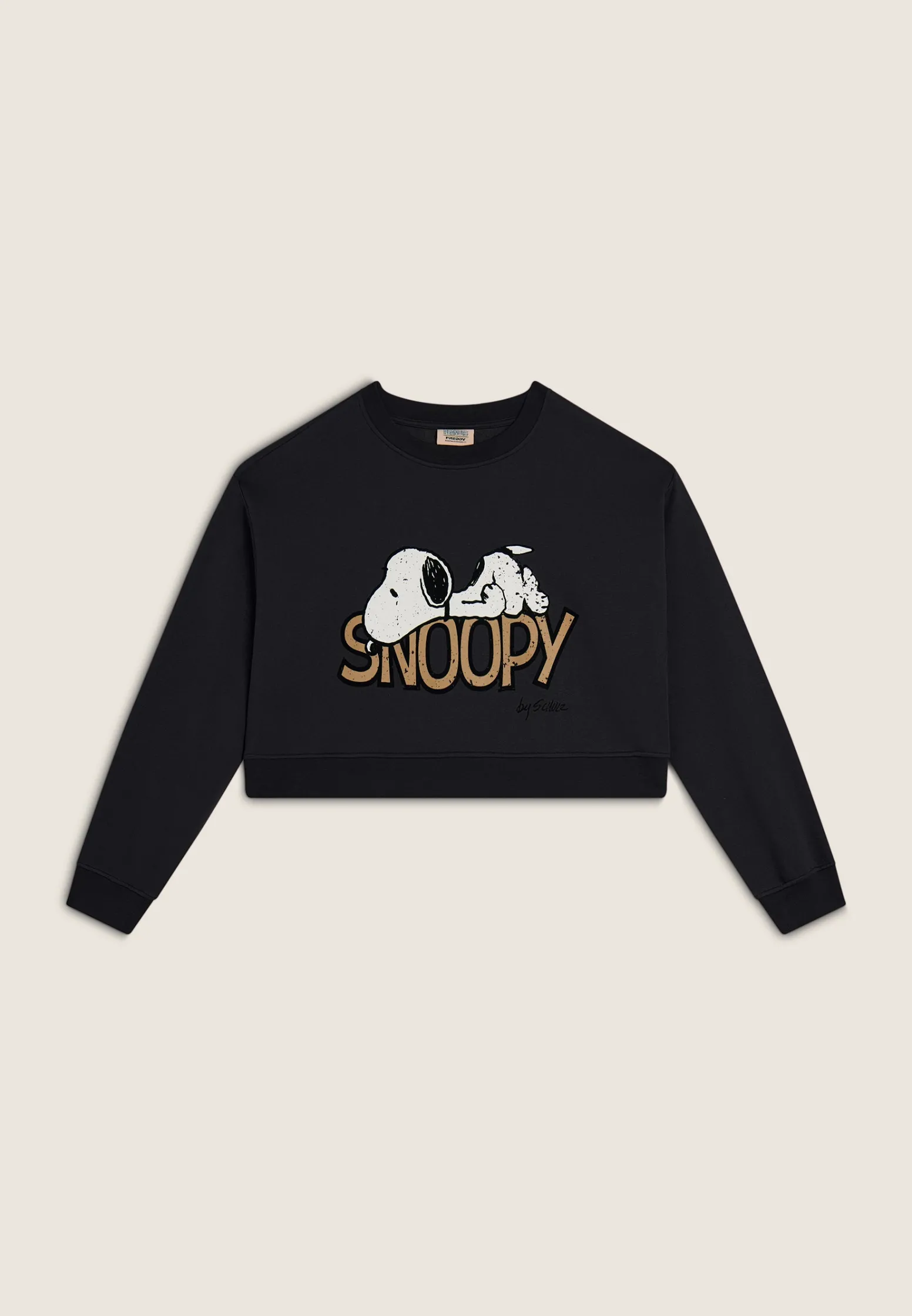 Freddy Felpa donna corta comfort fit con grande stampa Snoopy-Donna Felpe
