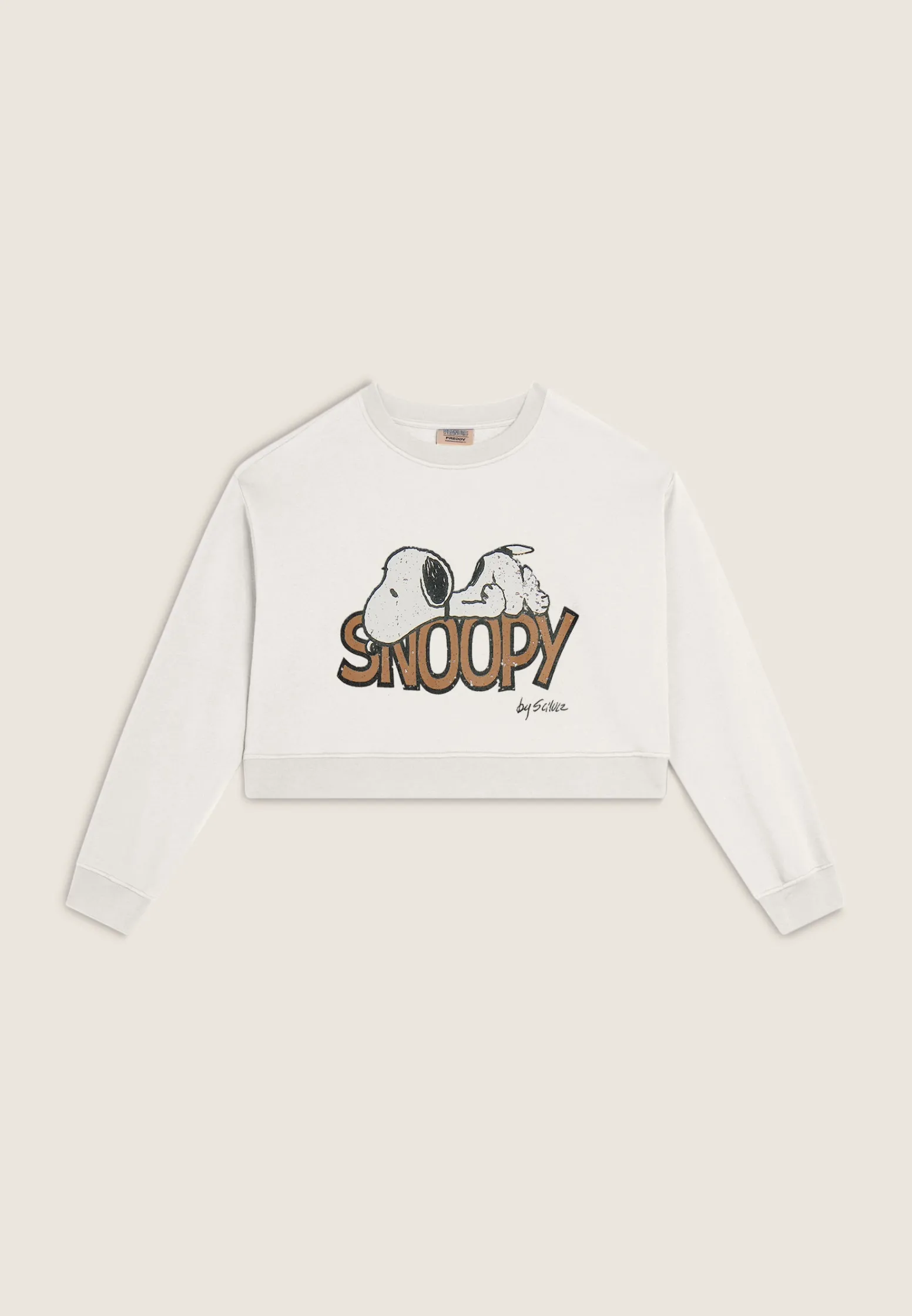 Freddy Felpa donna corta comfort fit con grande stampa Snoopy-Donna Felpe