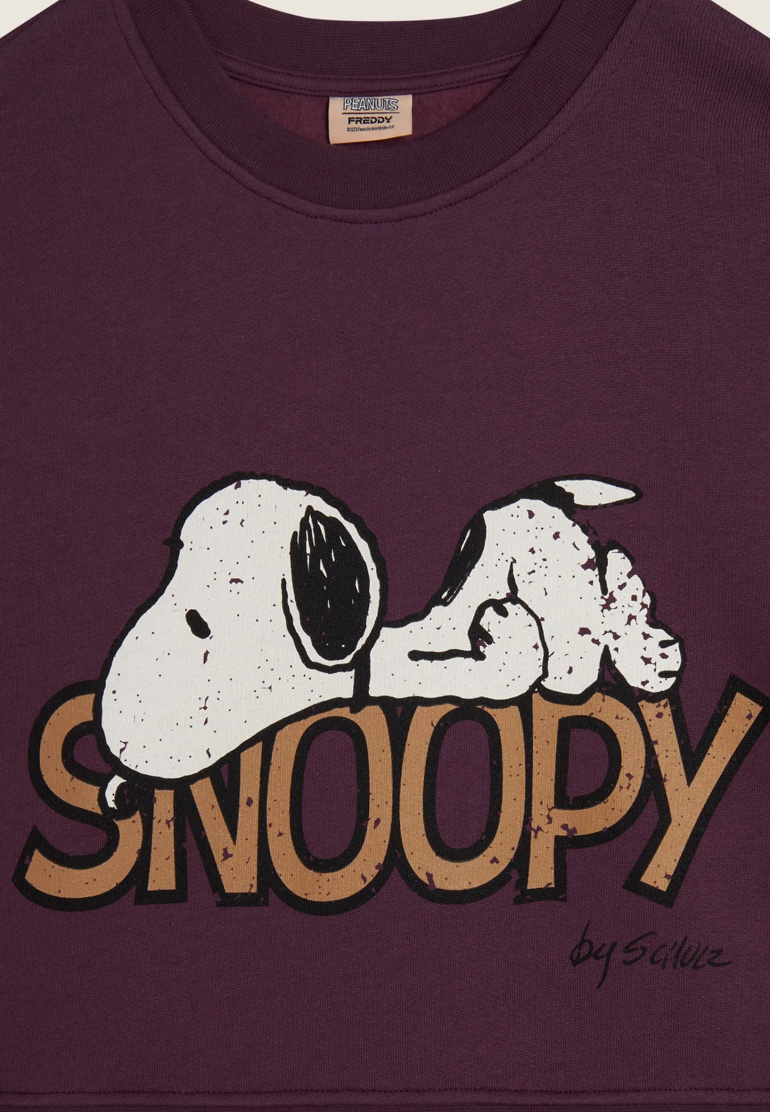 Freddy Felpa donna corta comfort fit con grande stampa Snoopy-Donna Felpe