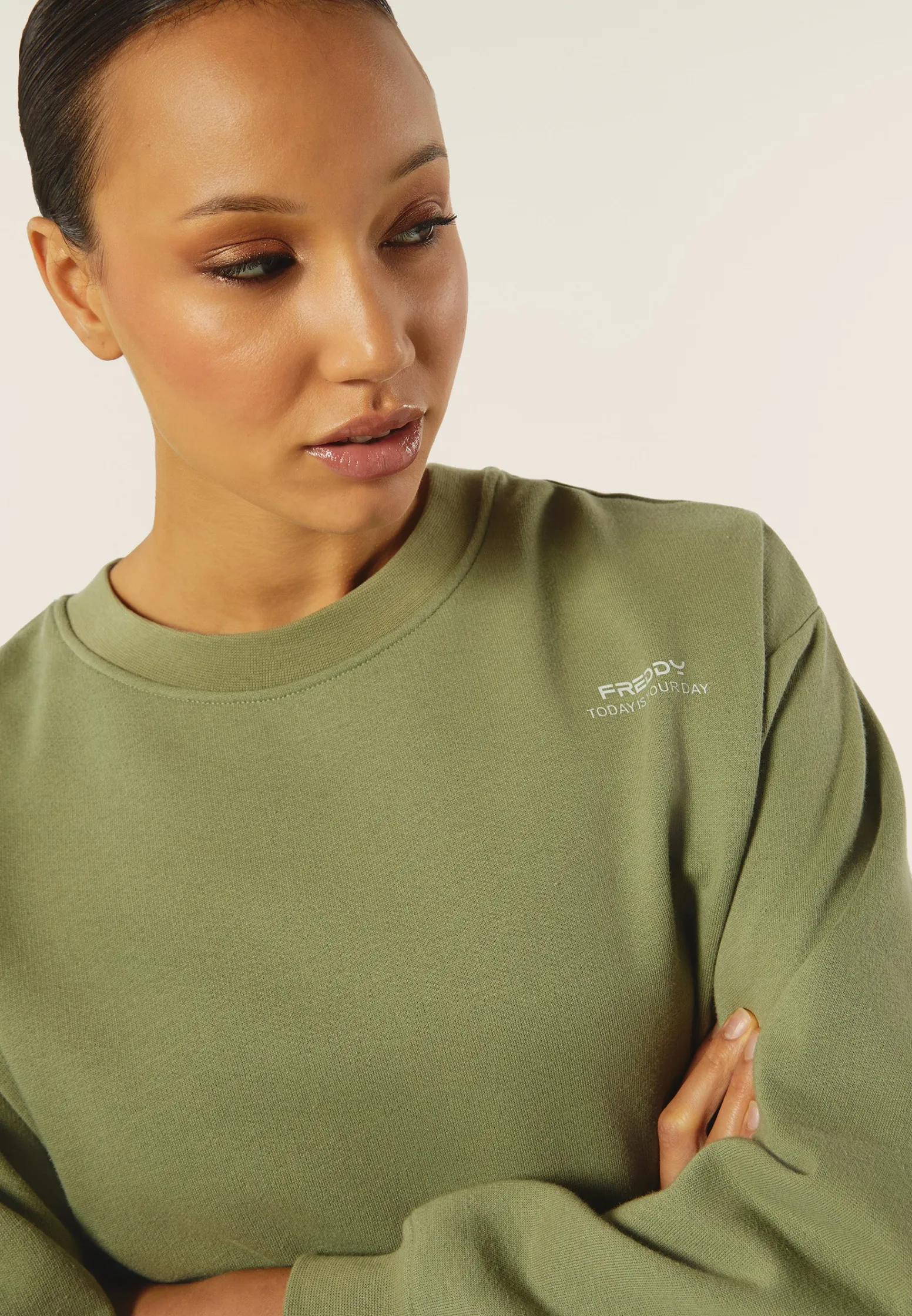 Freddy Felpa donna corta comfort fit in felpa poliestere-Donna Felpe