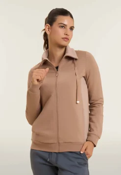 Freddy Felpa donna full-zip collo alto con inserti mélange lurex-Donna Felpe