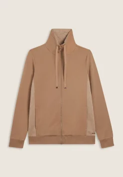 Freddy Felpa donna full-zip collo alto con inserti mélange lurex-Donna Felpe