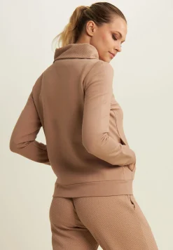 Freddy Felpa donna full-zip con collo alto e inserti micro-trecce-Donna Felpe