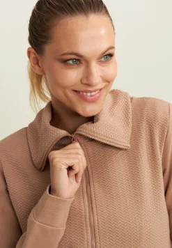 Freddy Felpa donna full-zip con collo alto e inserti micro-trecce-Donna Felpe