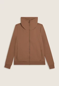 Freddy Felpa donna full-zip con collo alto e inserti micro-trecce-Donna Felpe