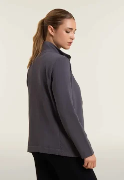 Freddy Felpa donna full-zip con inserti in tessuto micro-trecce-Donna Felpe