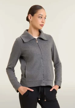 Freddy Felpa donna full-zip effetto tricot con collo alto-Donna Felpe