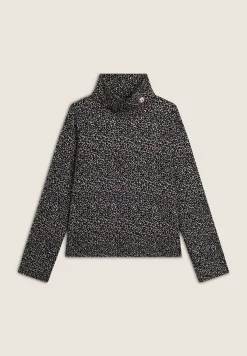 Freddy Felpa donna in viscosa stampa leopardata con collo alto-Donna Felpe